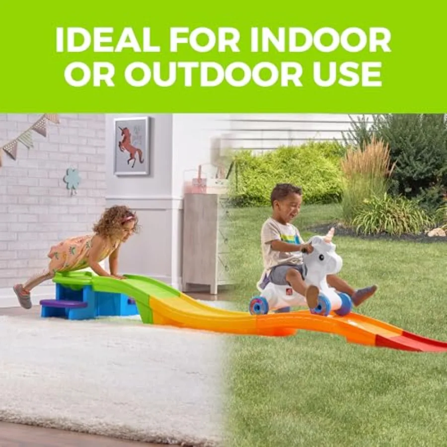 Zabawka dla dzieci: jednorożec, kolejka górska, autko do pchania, zestaw do zabawy wewnątrz i na zewnątrz, wykonany z wytrzymałego plastiku, maksymalny obciążenie 22,7 kg. Dla T