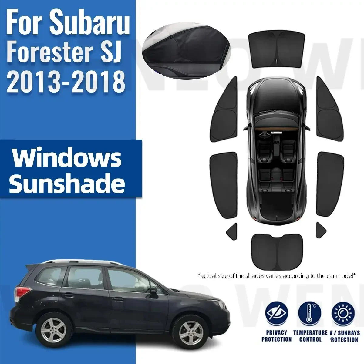 

For Subaru Forester SJ 2013-2018 Full Cover Car Sunshade Visor Front Rear Windshield Frame Curtain Side Window Sun Shade