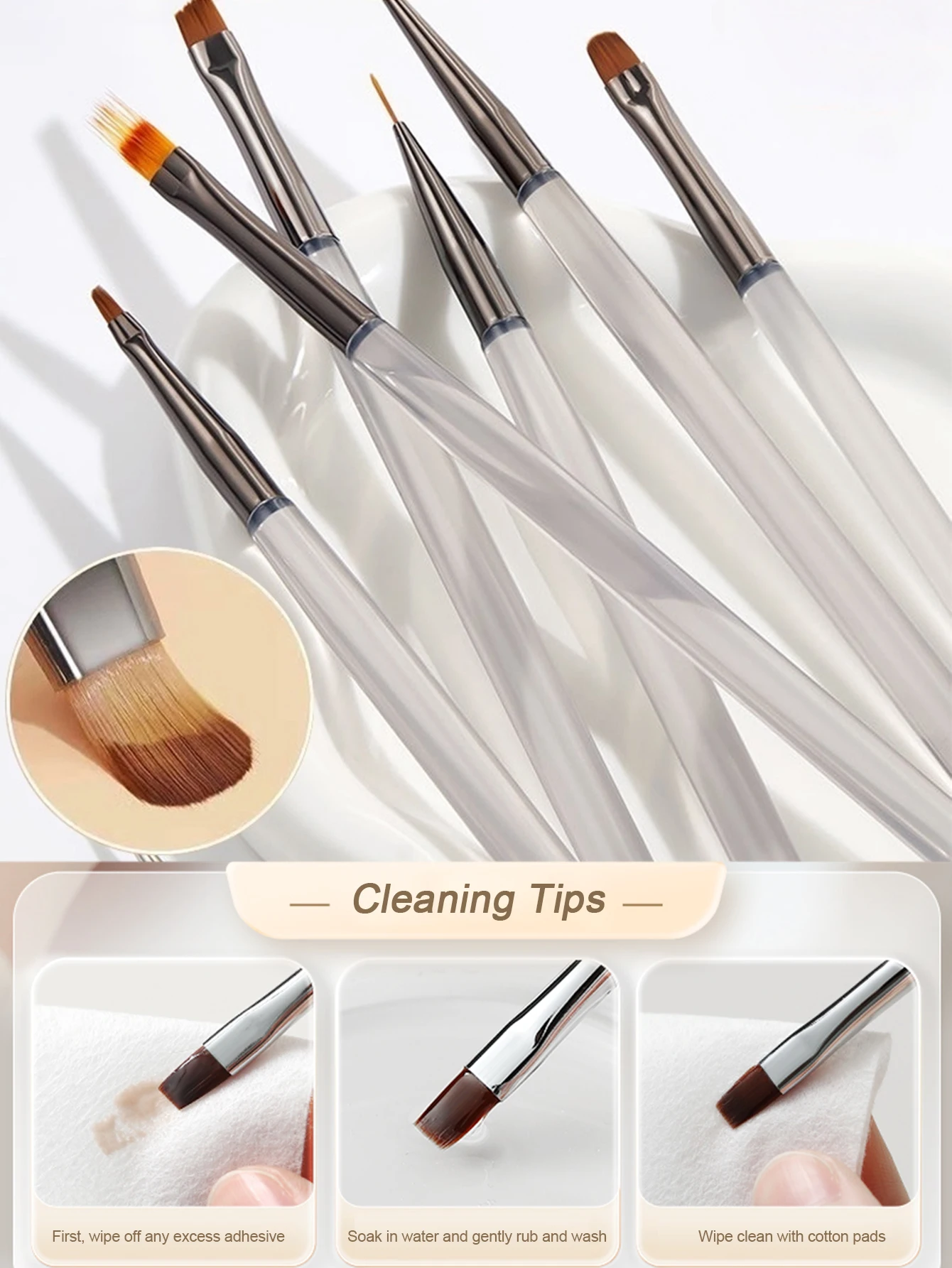 9 개의 네일 아트 브러쉬 드로잉 라인 1 세트 작은 데이지 유니버설 컬러 페인팅 파인 그라디언트 조각 블렌딩 페인팅 펜