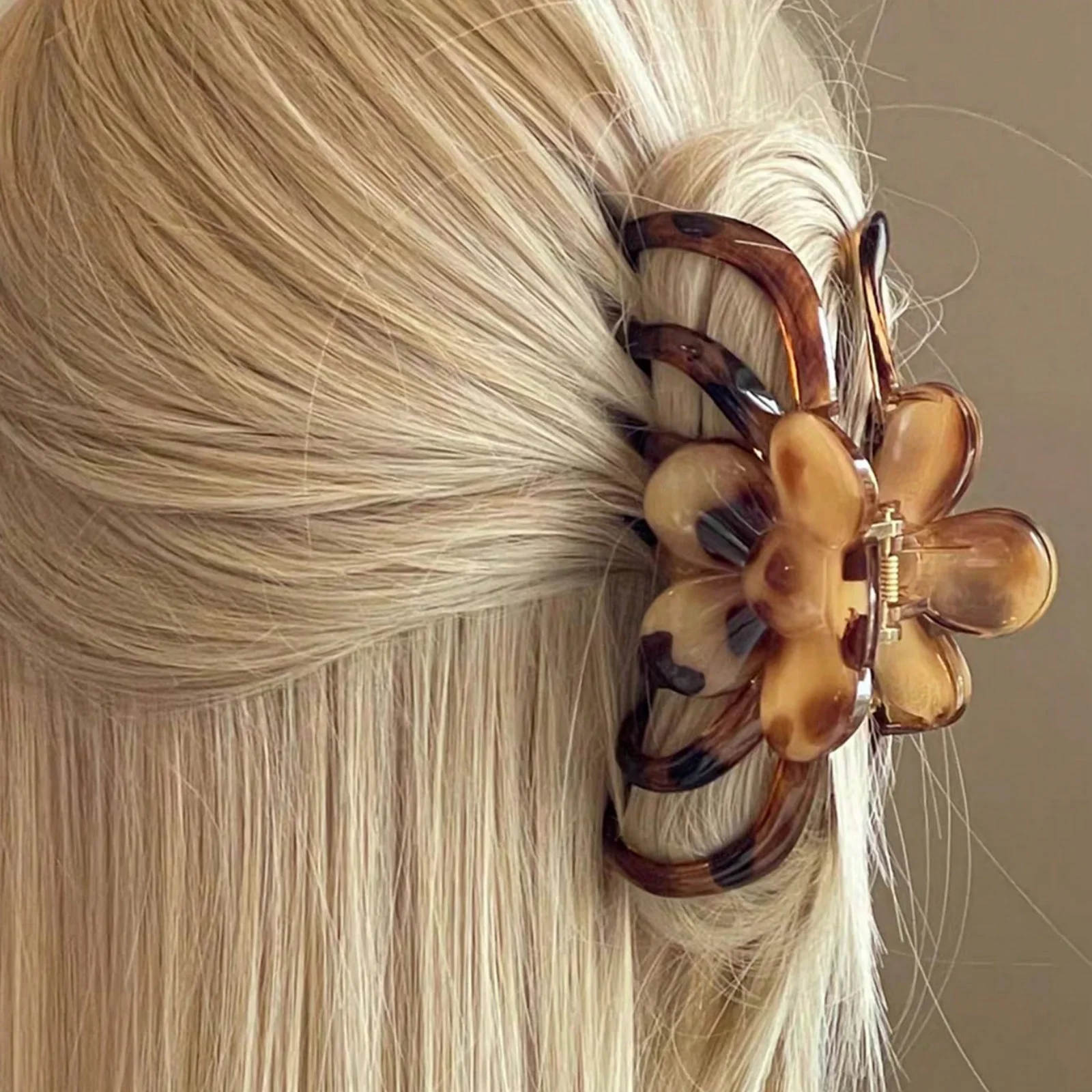 Clip de agarre grande de 13CM con temperamento de viento perezoso, volumen de cabello de verano, sistema de Color de Curry más translúcido, placa, Clip de pelo, Clip de tiburón, 1 ud.