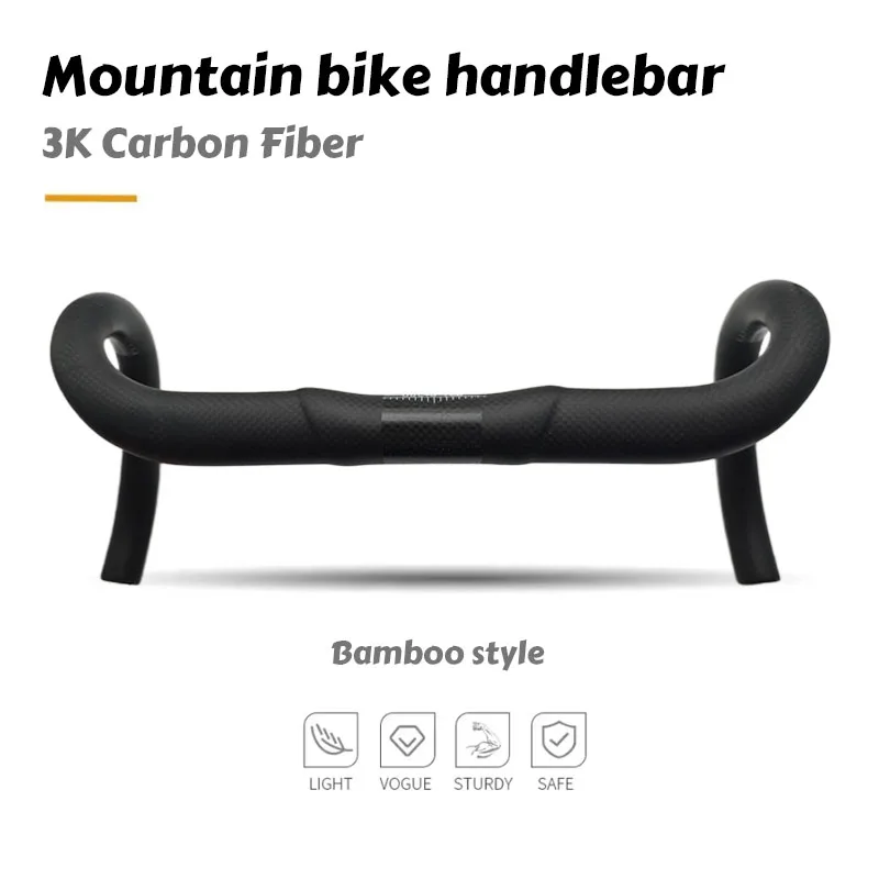 

Новый руль для шоссейного велосипеда из карбона 3K с внешней прокладкой тросов, ультралегкий гоночный руль 31.8мм 400-460мм