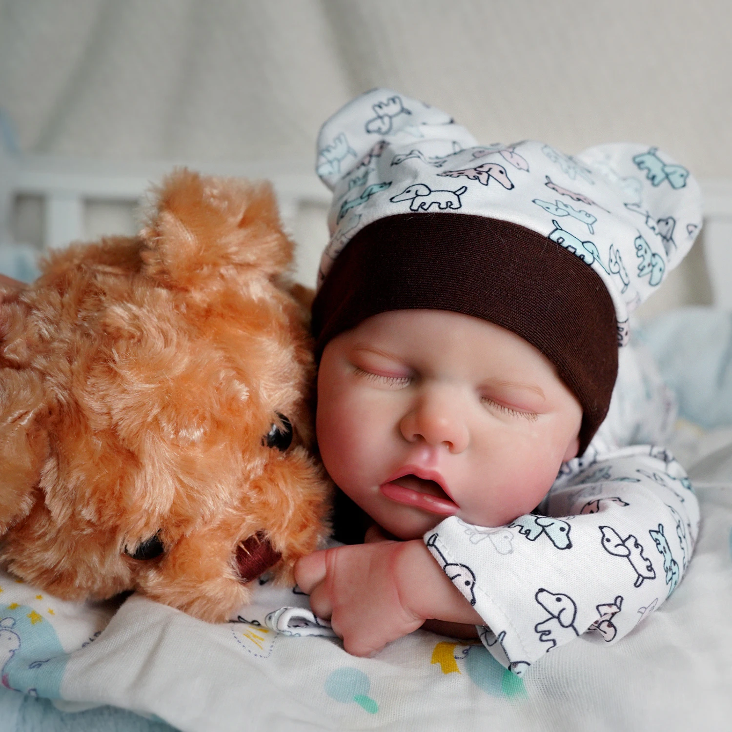 BRASTOY Reborn Painted Reborn Baby Doll Reborn 48cm Boy Puppy Silicone Body, Sent from Brazil