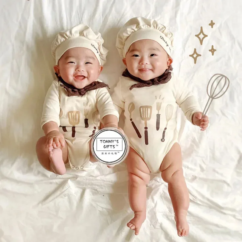 بدلة رومبير قصيرة طويلة للشيف كوك للأطفال البنات والأولاد والرضع للتصوير الفوتوغرافي وحفلات أعياد الميلاد 0-24 شهرًا EZc؛ 3.k'6;d