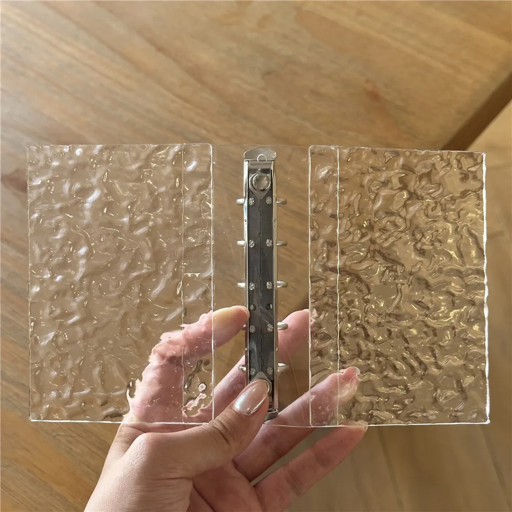 Same Water Ripple Transparent Acrylic M5 Loose Leaf Notebook, 3-Inch Star Chasing Small Card Storage Book, Ins