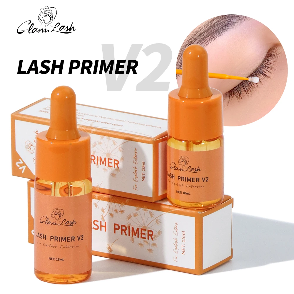 GLAMLASH 10/15ml Eyelash Extension Glue Primer Fast Dry Long Lasting Lash Fixing Agent Primer