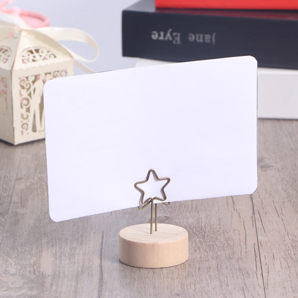 

3 Pcs Photo Clip Number Memo Office Desk Organization Holders Wooden Note Bagged