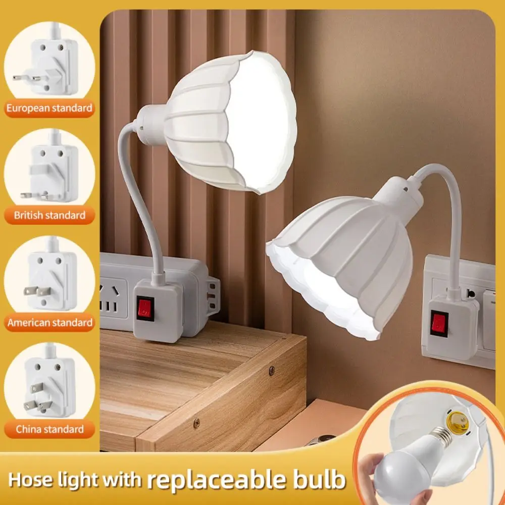 New Lotus Flowers Wall Plug Lamp With Switch Exquisite Night Lights EU US UK Conversion Led Light Base Gift