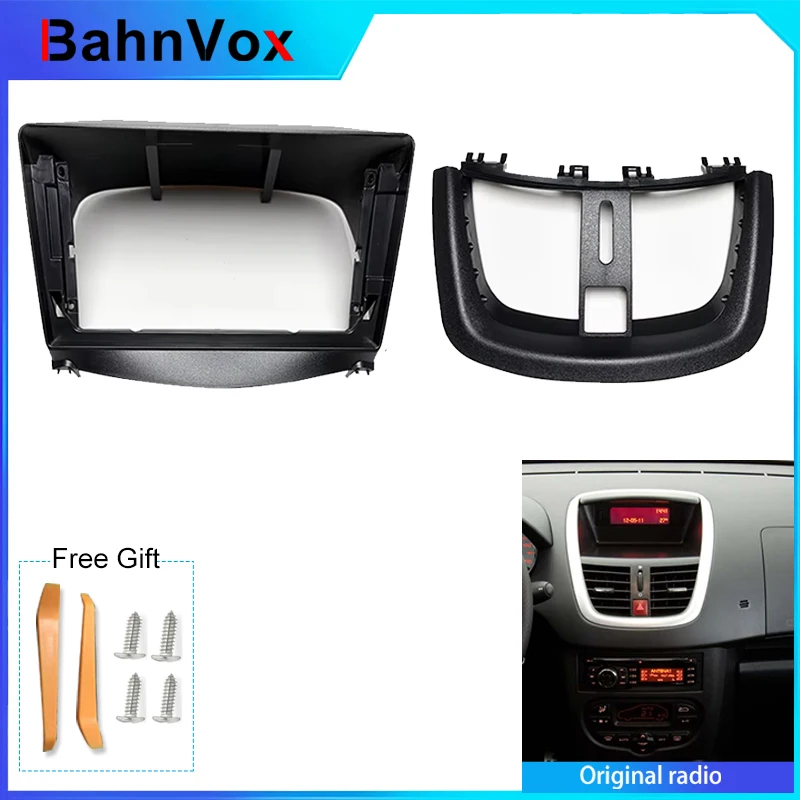 9 inch Android Car Radio frame for Peugeot 207 2006-2015 2din Stereo GPS Fascia bezel Panel Adapter wire harness