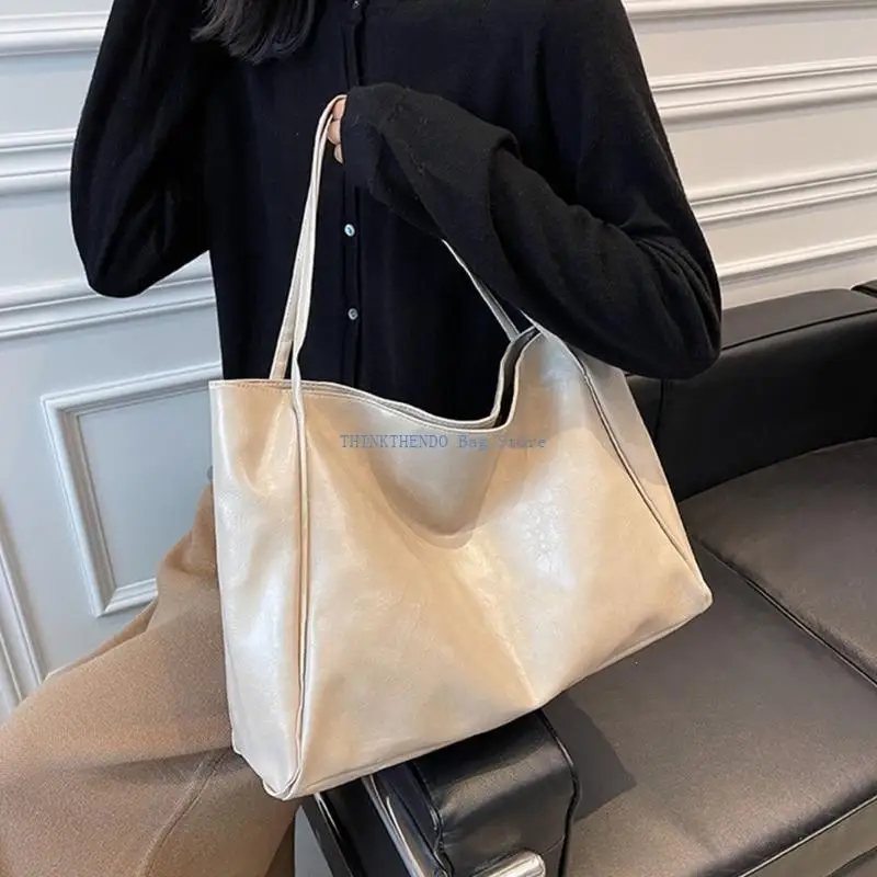 

340D Women's Bags All-matching Tote Bag PU-Leather Shoulder Bags Fashion Bucket Bag