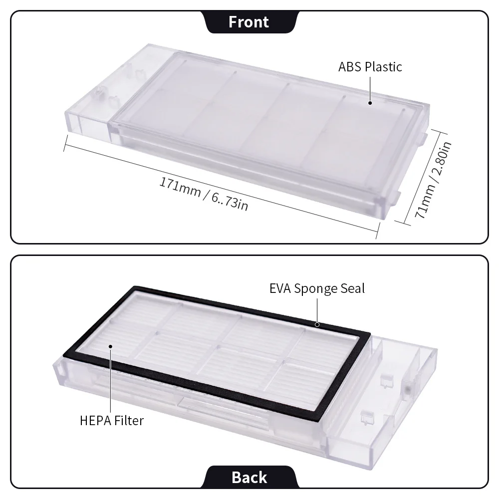 Filtro Hepa, bolsas de polvo, para Xiaomi Roidmi Eve Plus, accesorios de aspiradora robótica, paño de mopa, cepillo principal, cepillo lateral, piezas de repuesto, para el hogar