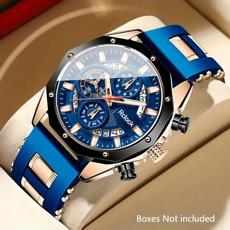 

Men's Hot Selling Watch Fashion Silicone Strap Multifunctional Calendar Sports Watch Wholesale Digital Analog Wristwatch for Men