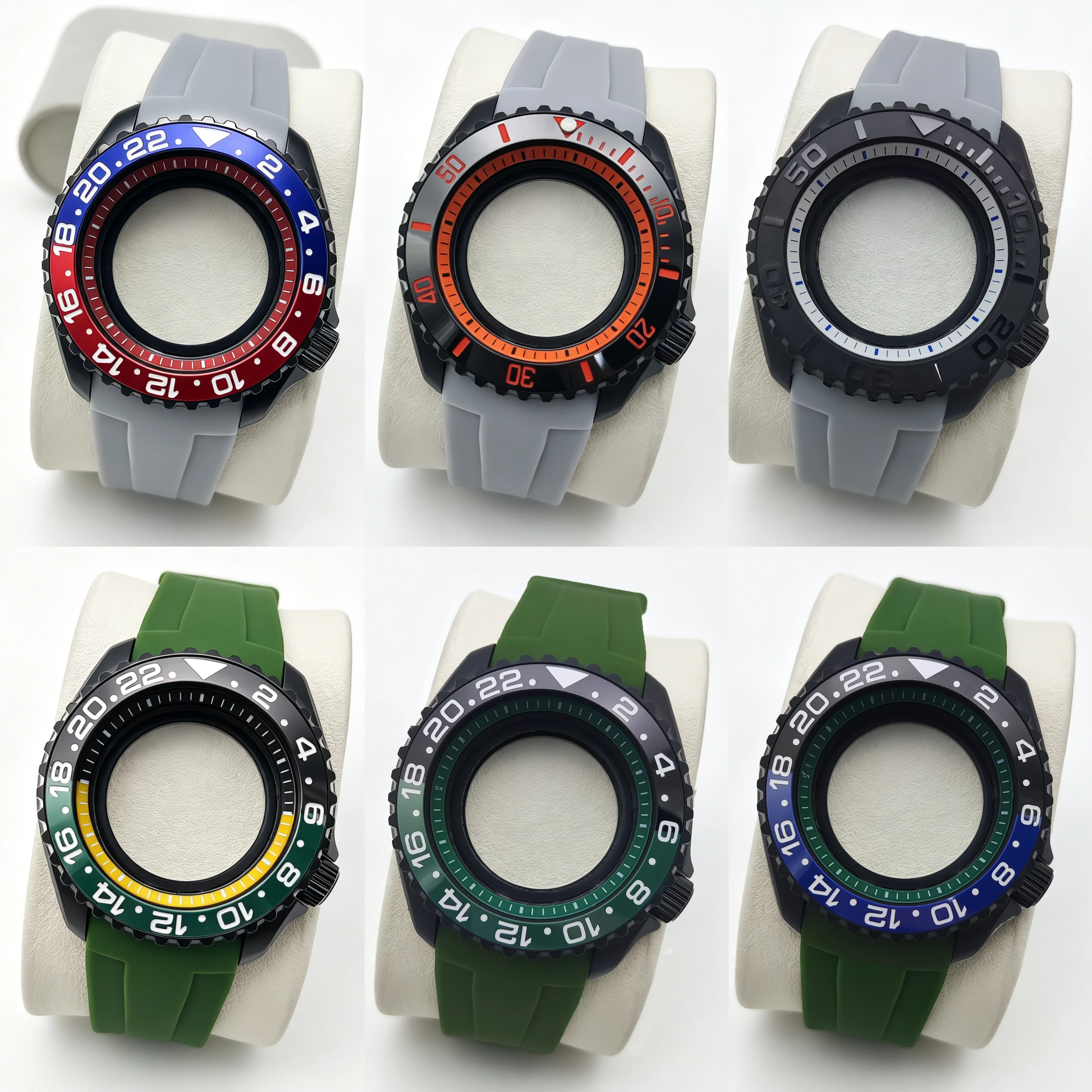 

2026 42mm PVD Steel Diver Watch Case Sapphire Crystal Blue 24H Bezel NH35/NH36 Compatible Waterproof Silicone Strap Mod Kit