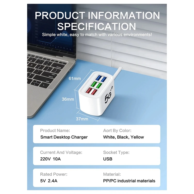 ABSQ-USB Power Streifen Telefon Ladegerät Adapter Multiport Kopf Buchse Wand Ladegerät Für Iphone Xiaomi Buchse HUB Splitter