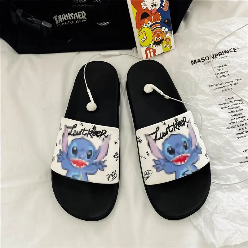 Disney Lilo & Stitch Cartoon Slippers Stitch Home Cute Fashionable Couples Indoor and Outdoor Comfortable Non-Slip Slippers