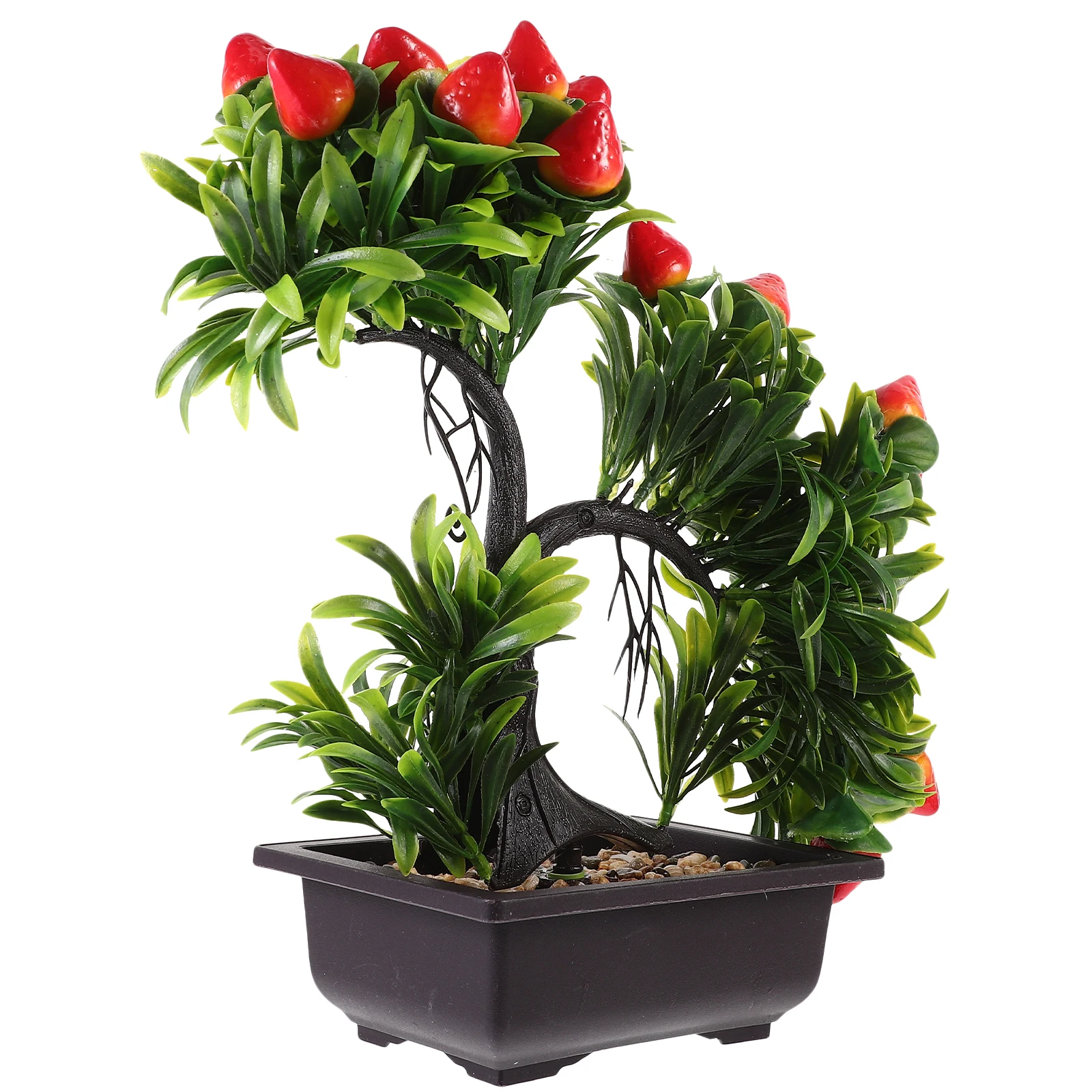 

Realistic Fake Potted Fruit Bonsai Decor Anti-Wear Material Vibrant Color Desktop Bookshelf Windowsill Decoration Faux Potted