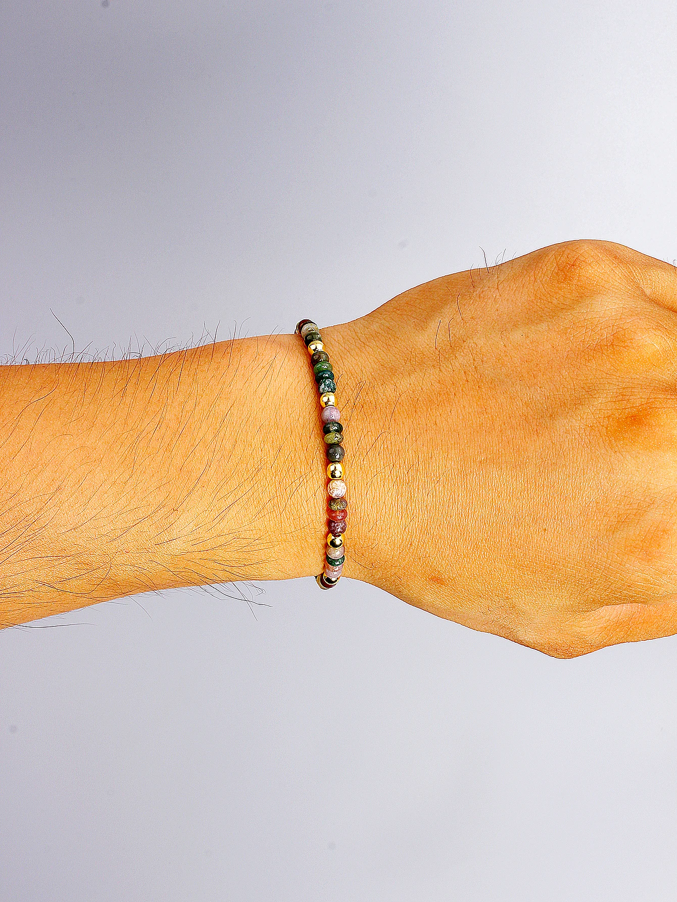 Natural Agate Bracelet 4m Indian Agate Abacus Bead Stone Beaded Bracelet for Vigour Protection Healing Balance Spiritual Jewelry