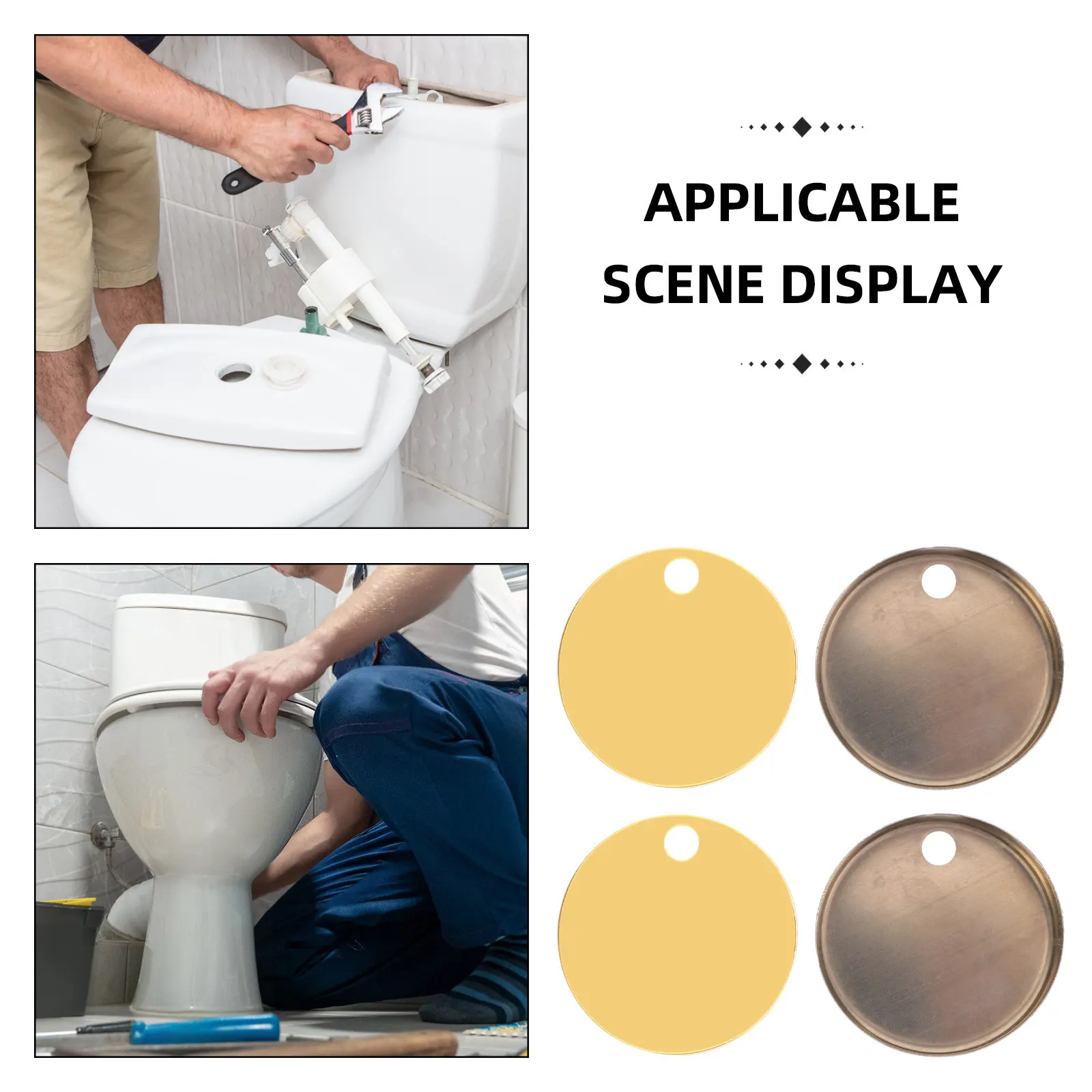 4Pcs Rustproof Stainless Steel Toilet Seat Hinge Covers Decorative Bolt Cap Set for Modern Bathroom Upgrade Toilet Installation