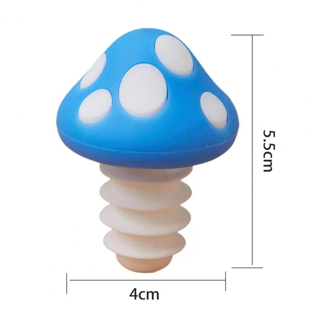 5.5cm Silicone Wine Bottle Stoppers Mushroom-Shaped Bottle Wine Cork Freshness Preserver Leak-Proof Kitchen Gadget Bar Supplies
