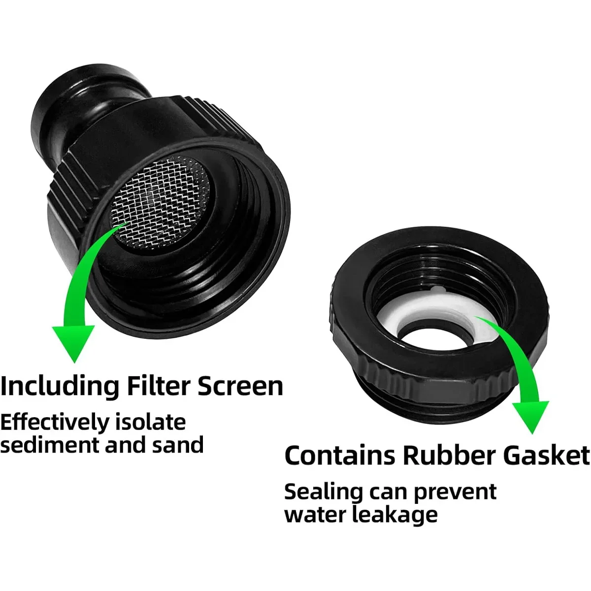 1set 5/8mm Faucet Connectors 2*Block 8mm All-Black Quick-Connect Pipe Fittings For Sprinkler & Irrigation Systems