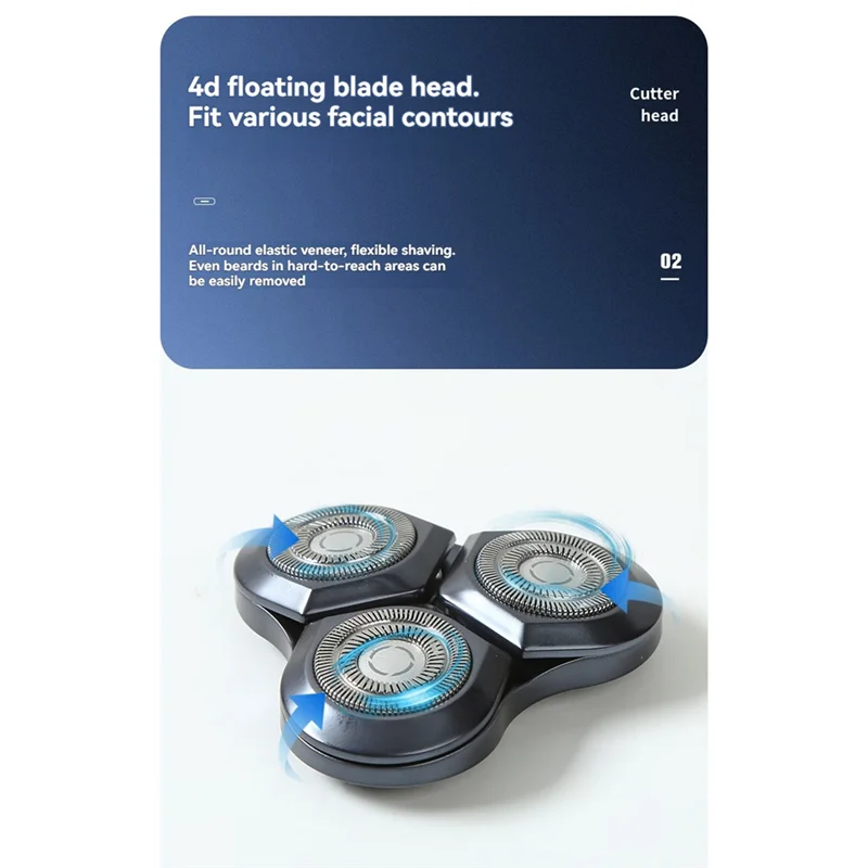 A02V-استبدال ماكينة حلاقة شفرة رئيس ل Xiaomi ل Mijia S700 ماكينة حلاقة كهربائية جافة الرطب أداة تهذيب اللحية