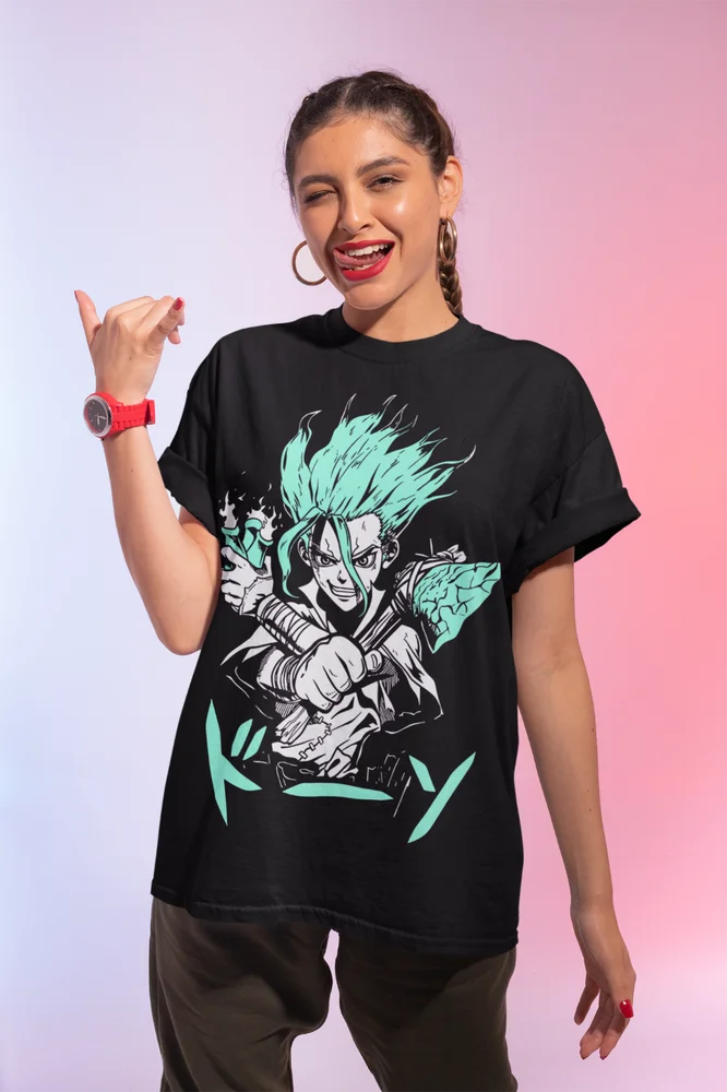 Dr. Stone Senku Ishigami Anime Manga T-shirt Short-Sleeve Unisex T-Shirt