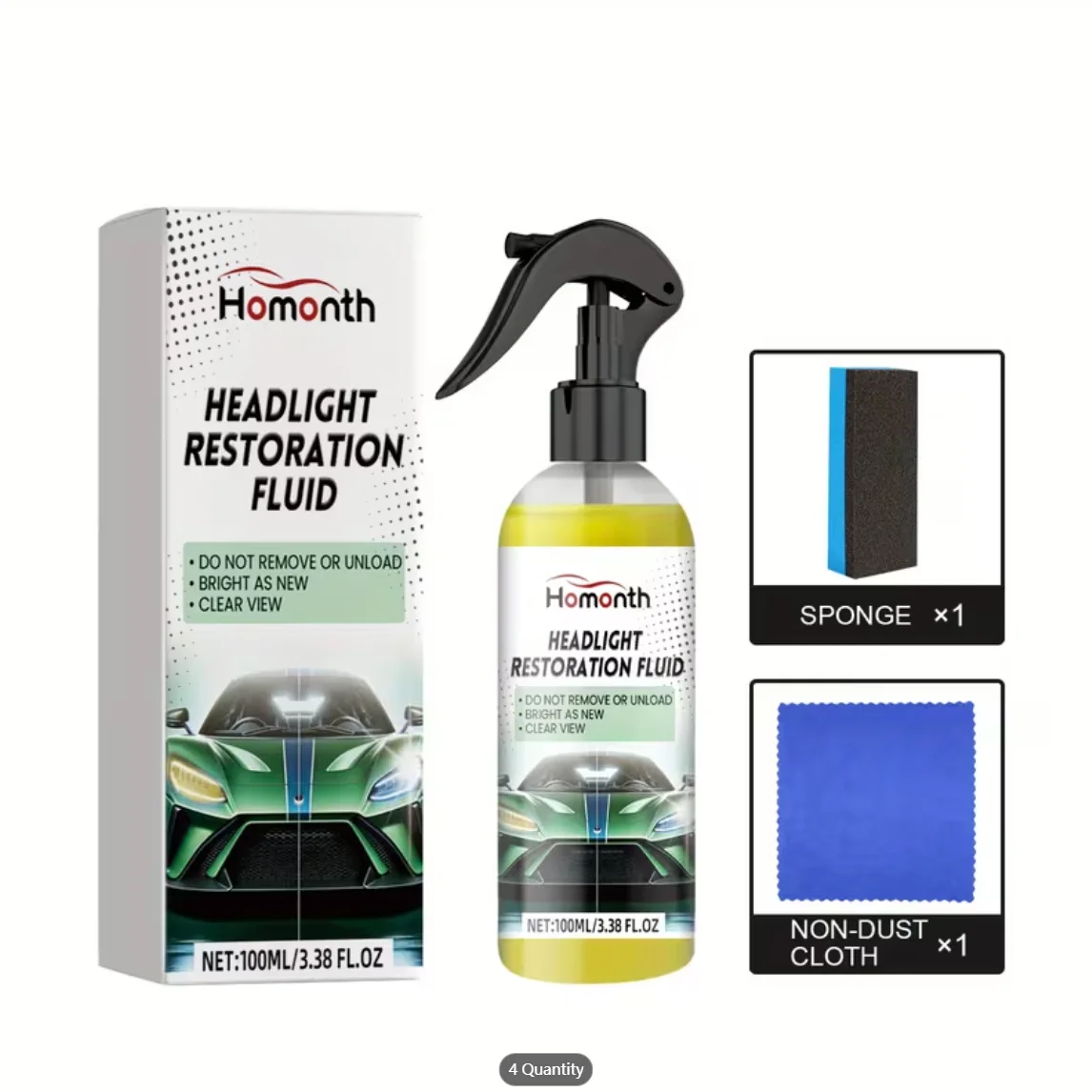 Car Headlight Restorer - Restores headlights to like-new condition, makes lamp shades brighter, ensures safer driving. A great h