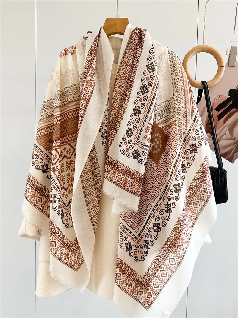 Long Cashmere Luxury Designers Shawls Ring Pashmina Women Large Neck Accessories Lover Gift 200CM 100CM