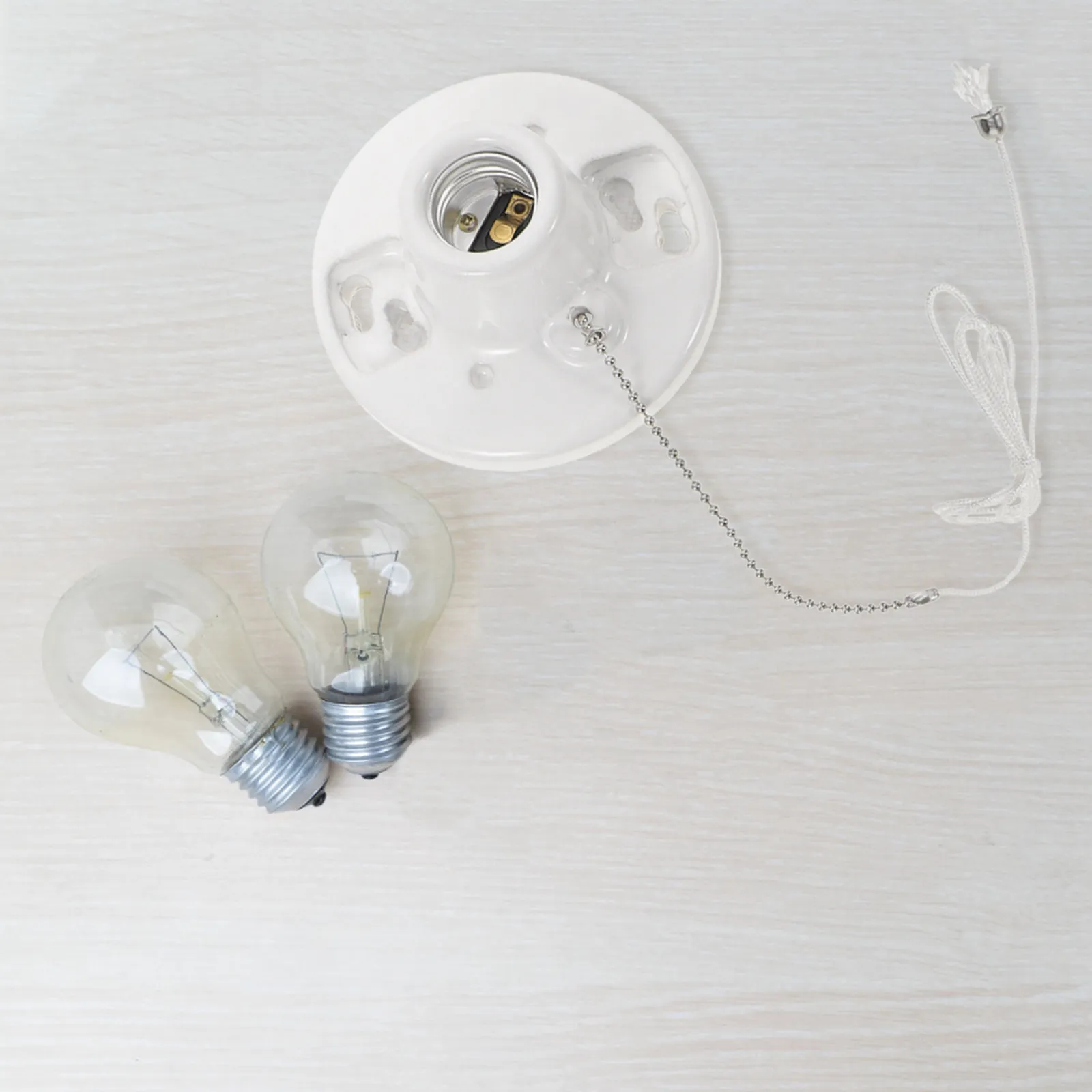 

Фарфоровый патрон для лампы с вытяжной цепочкой, 4,4 дюйма, керамический, для потолочного освещения, цоколь E27, безопасный для дома, для настольных светильников