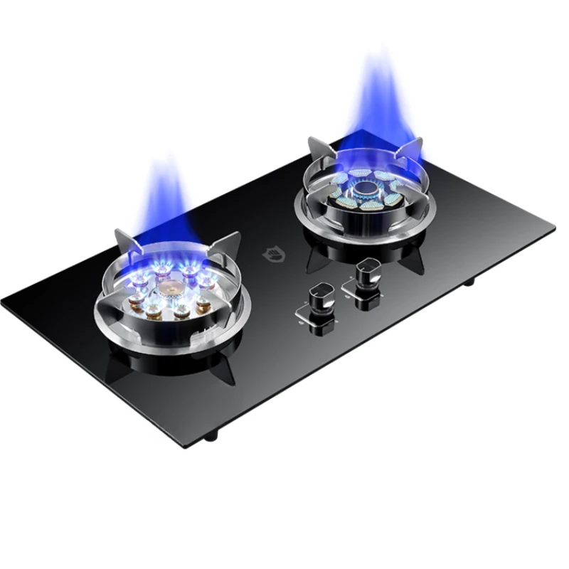 Household double stove built-in dual-purpose liquefied gas natural gas household stainless steel gas stove