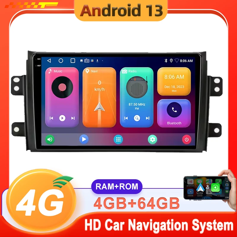 

9 inch Android 13 Car player Auto Car Radio For Suzuki SX4 2006-2013 Fiat Sedici 2005-2014 Auto Radio Dash Cam wifi QLED Screen