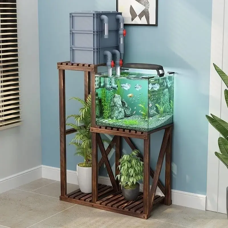 Fish Tank  Rack Base Cabinet   Indoor Solid Wood Base Load-bearing Flower Balconyr Rack