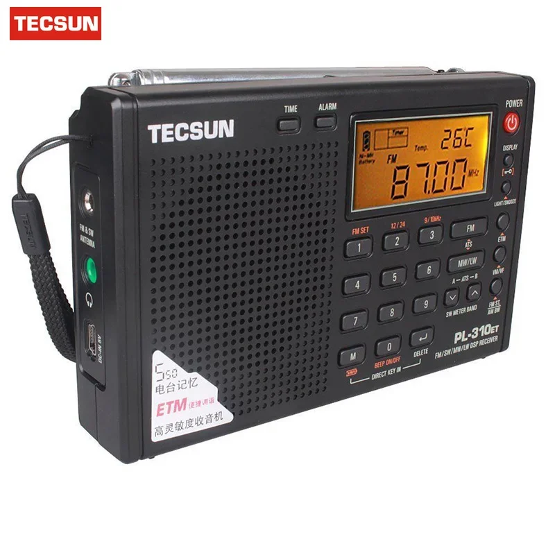 100% Brand Tecsun PL310ET PL-310ET Full Band Radio Digital Demodulator FM/AM/SW/MW/LW World Band Stereo Radio Digital Receiver