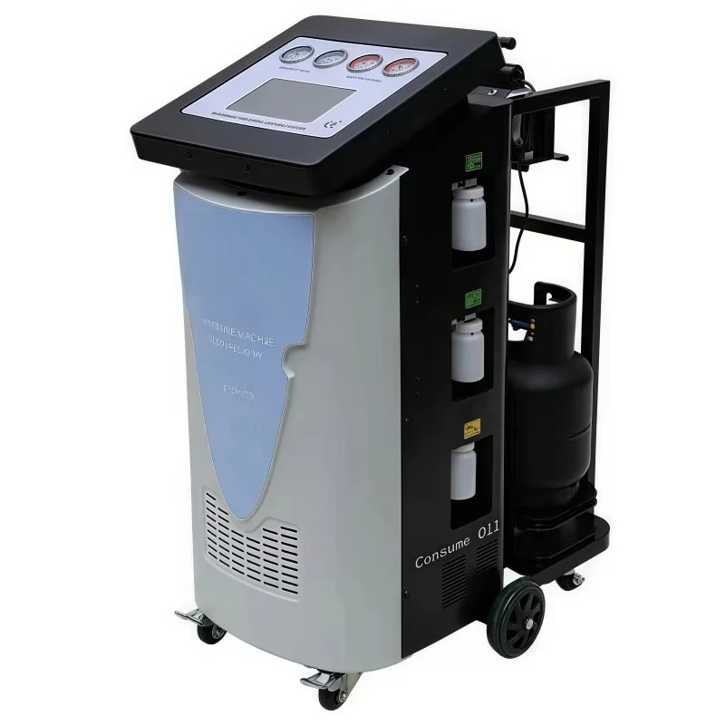 AC1000 Automotive Air Conditioning Refrigerant Recycling Filling Machine Dual System R134a 1234yf with Pipeline Cleaning