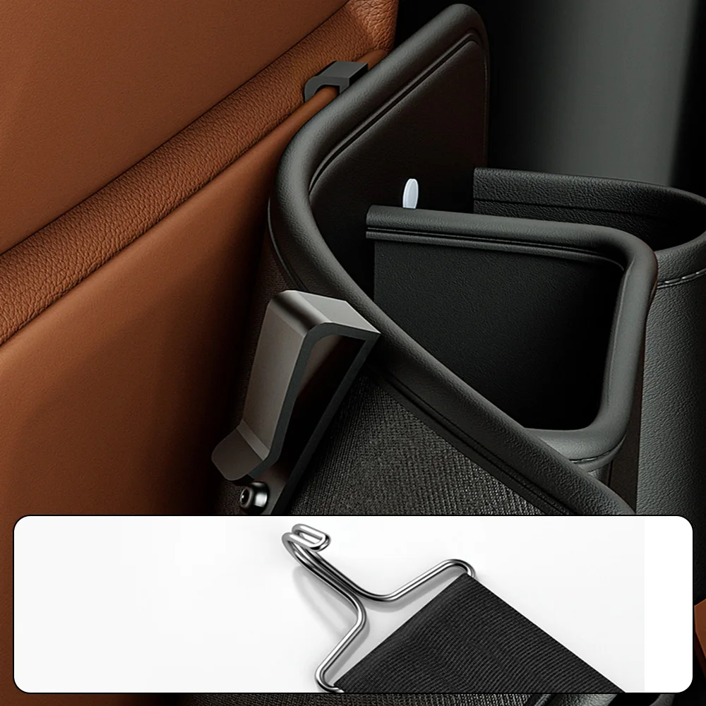 Car Seat Back Anti Kick Pad Auto Backseat Protector Short PU Leather With Cup Holder Tissue Bag Trash Can Bin Garbage