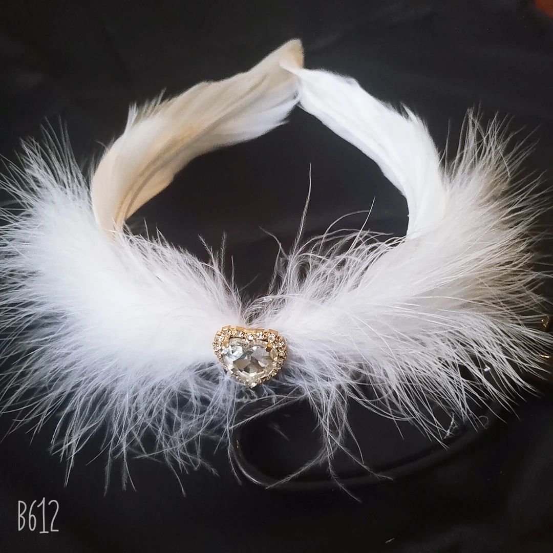 Elegant White Black Swan Lake Ballet Feather Headwear For Dance Wear Crystal Decoration,Nutcracker Ballet Hair