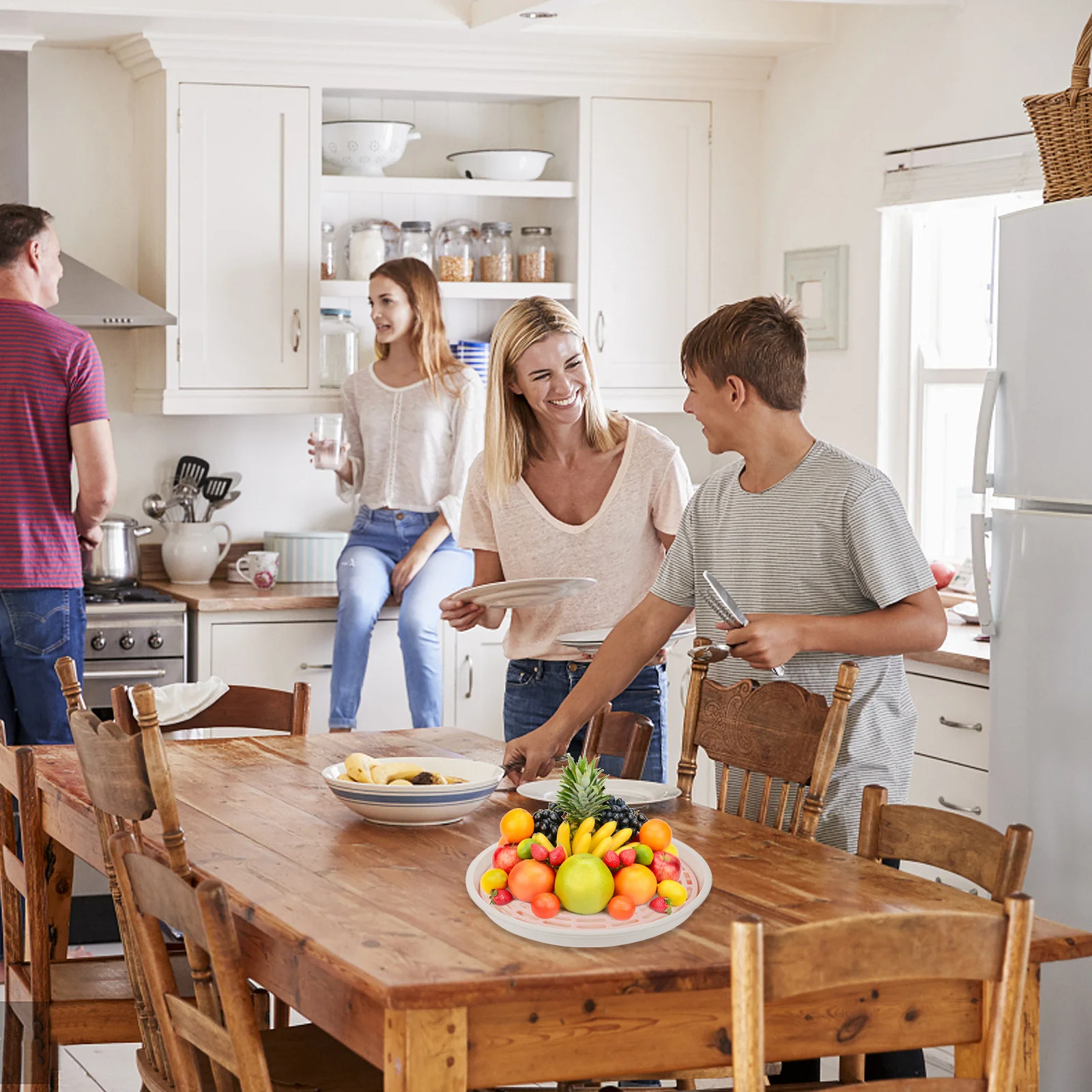 

Fruit Draining Plate Double Layer Vented Self-Draining Bowl Kitchen Dish Vegetable Washing Rack Home Storage Self-Draining Bowl