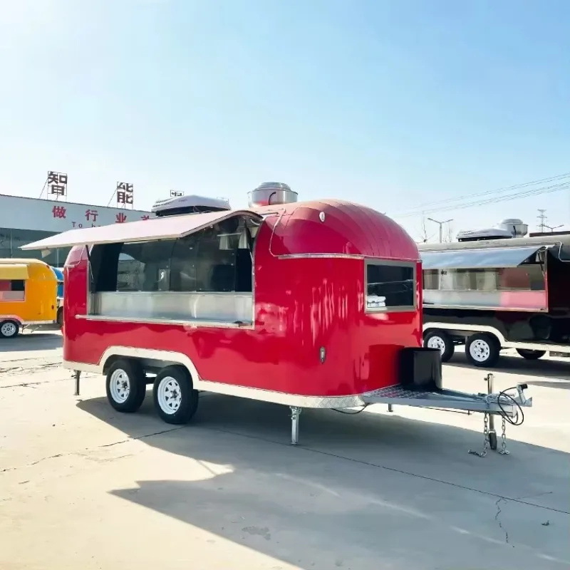 Customized Commercial Catering Trailer Mobile Kitchen BBQ Fast Food Trailers Fully Equipped Mobile Food Truck For Sale