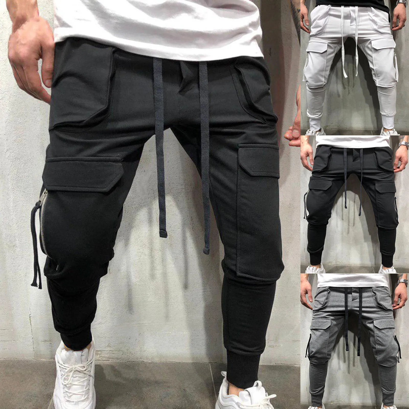 Trousers Tight Ankle Casual Skinny Pants Mens Joggers Sweatpants Fitness Workout Track pants New Autumn Male Fashion Trousers