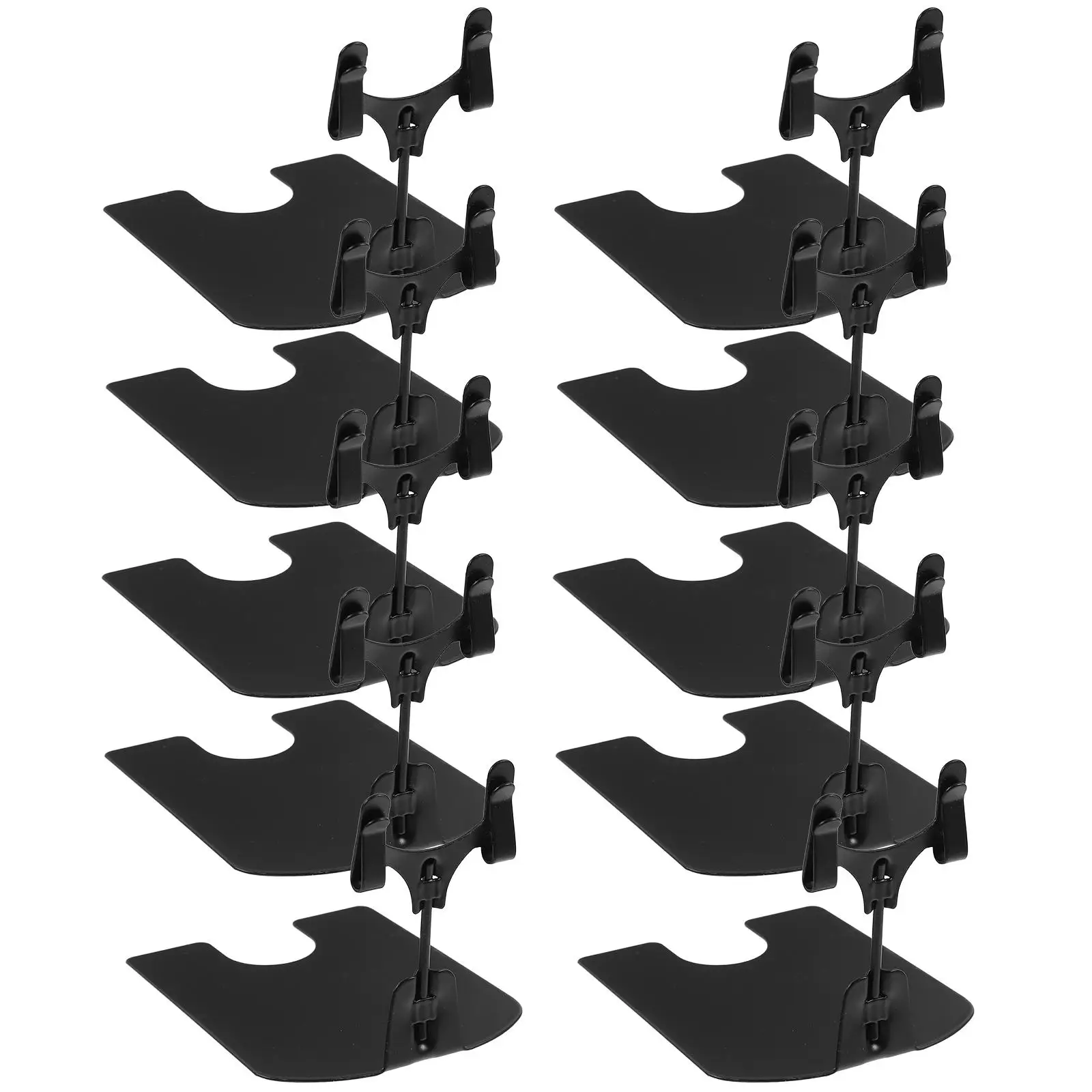 

10 Pcs Black Fork Clip 5cm Electroplated Iron Price Display Holder Adjustable Double Clip Stable Base Card Sign Stand Desk