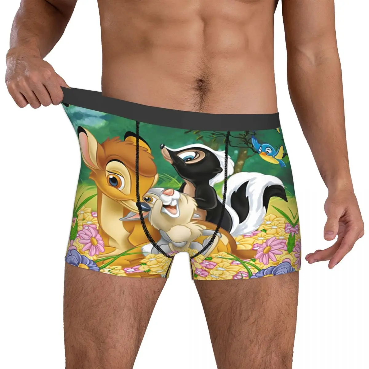 

Custom Male Fashion B-Bambies Underwear Bambi Thumper Flower Boxer Briefs Soft Shorts Panties Underpants