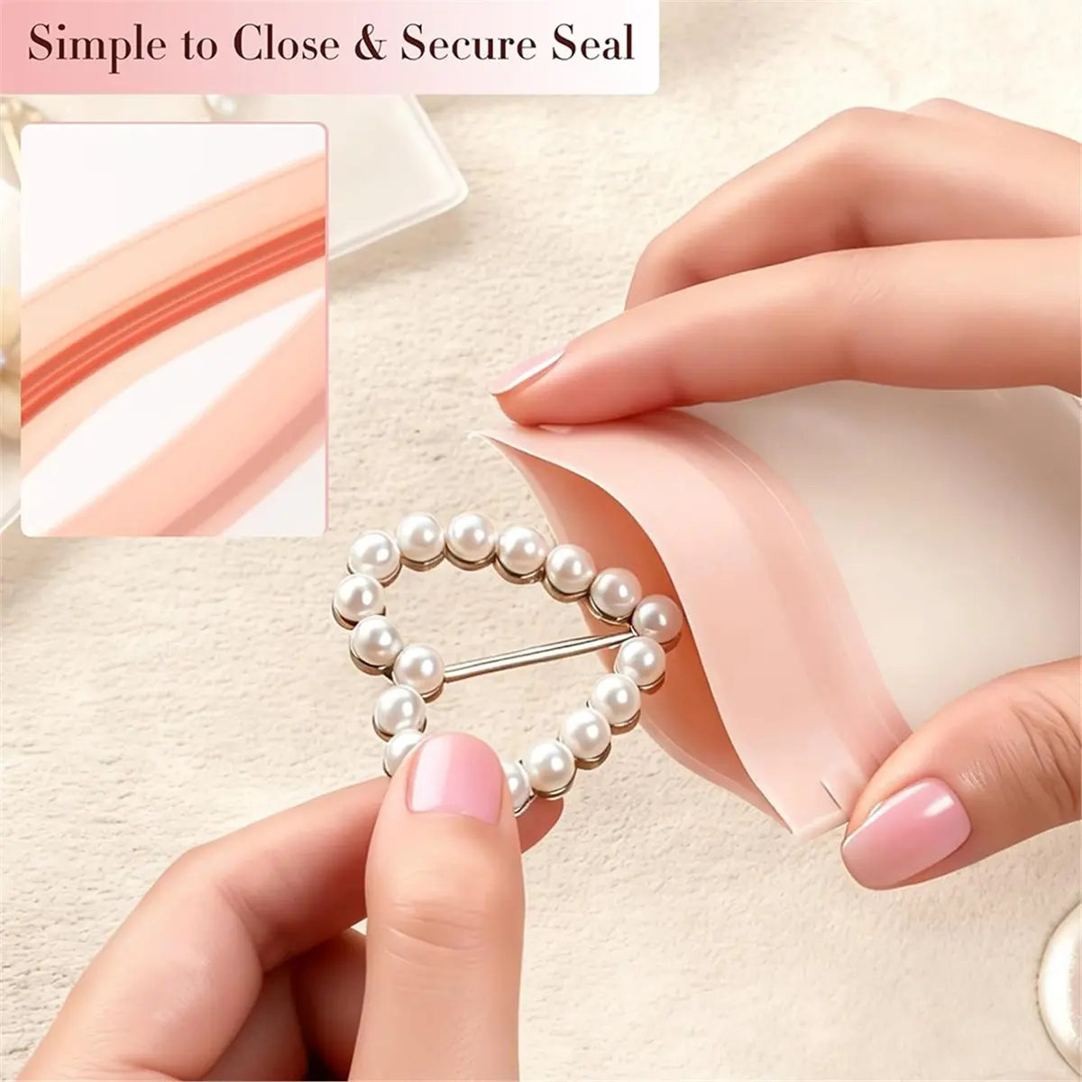 【BAAQ】 16pcs EVA Jewelry Bags Set, Anti-Tarnish Pouches for Storage, Assorted Sizes for Rings, Necklaces, Earrings