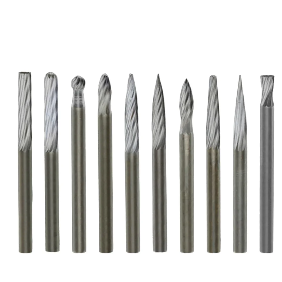 

10 шт./кор. 3x3 мм карбид вольфрама абразивный резак набор борфрез с ЧПУ гравировальный бит