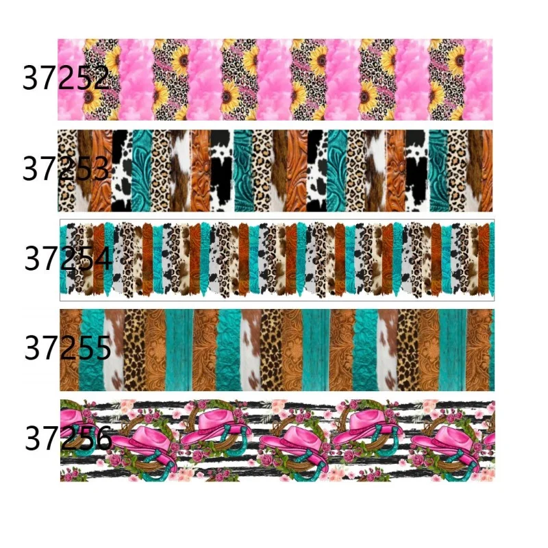 (5yards) Western Flower Ribbon Grosgrain Ribbon Printed for Bows DIY Accessories Crafts Materials