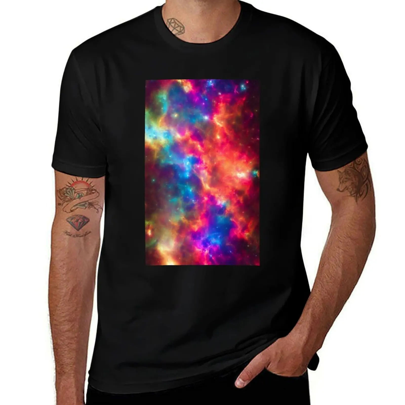 Vast Nebula fog and stars in Cosmos T-Shirt Anti-Wrinkle Short Sleeve T-Shirt