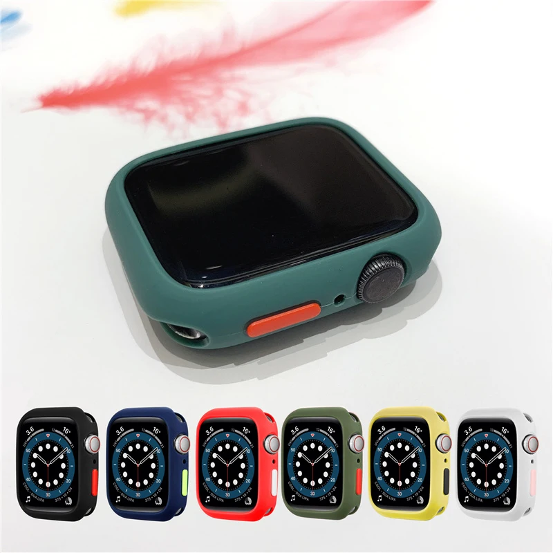 สําหรับ Apple Watch 9 8 7 SE 6 5 4 3 ซิลิโคนนุ่ม Protector อุปกรณ์เสริมสําหรับ iWatch Series 38 มม.40 มม.41 มม.42 มม.44 มม.45 มม.