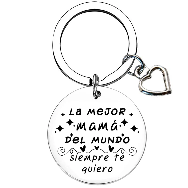 Spanish Best Mom Ever Gifts Keychain For women, Birthday Gifts For Mom Form Son