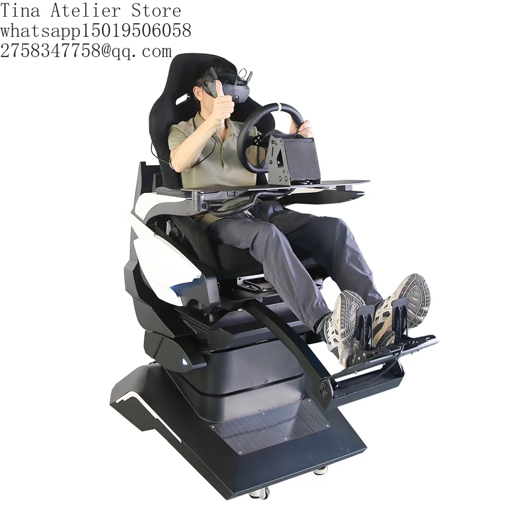 Factory Price Aluminum Alloy VR Driving Simulator 3DOF Motion Chair Car Racing Equipment with Steering Wheel for Game Center