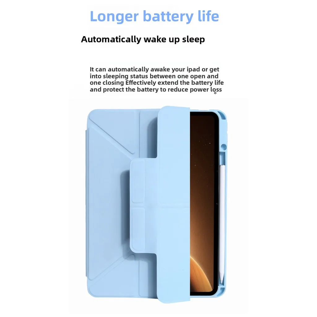 Foldable Acrylic Transparent Hard Case for OnePlus Pad Lite 2025 11 inch with Pencil Holder