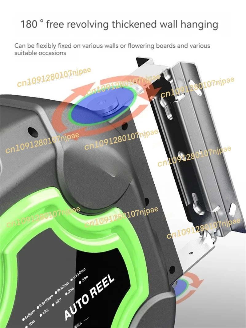 Tubo flessibile telescopico automatico per tamburo d'aria Doppio albero 10/15/20M Tubo flessibile con clip in filato PU Riparazione pneumatica, strumenti