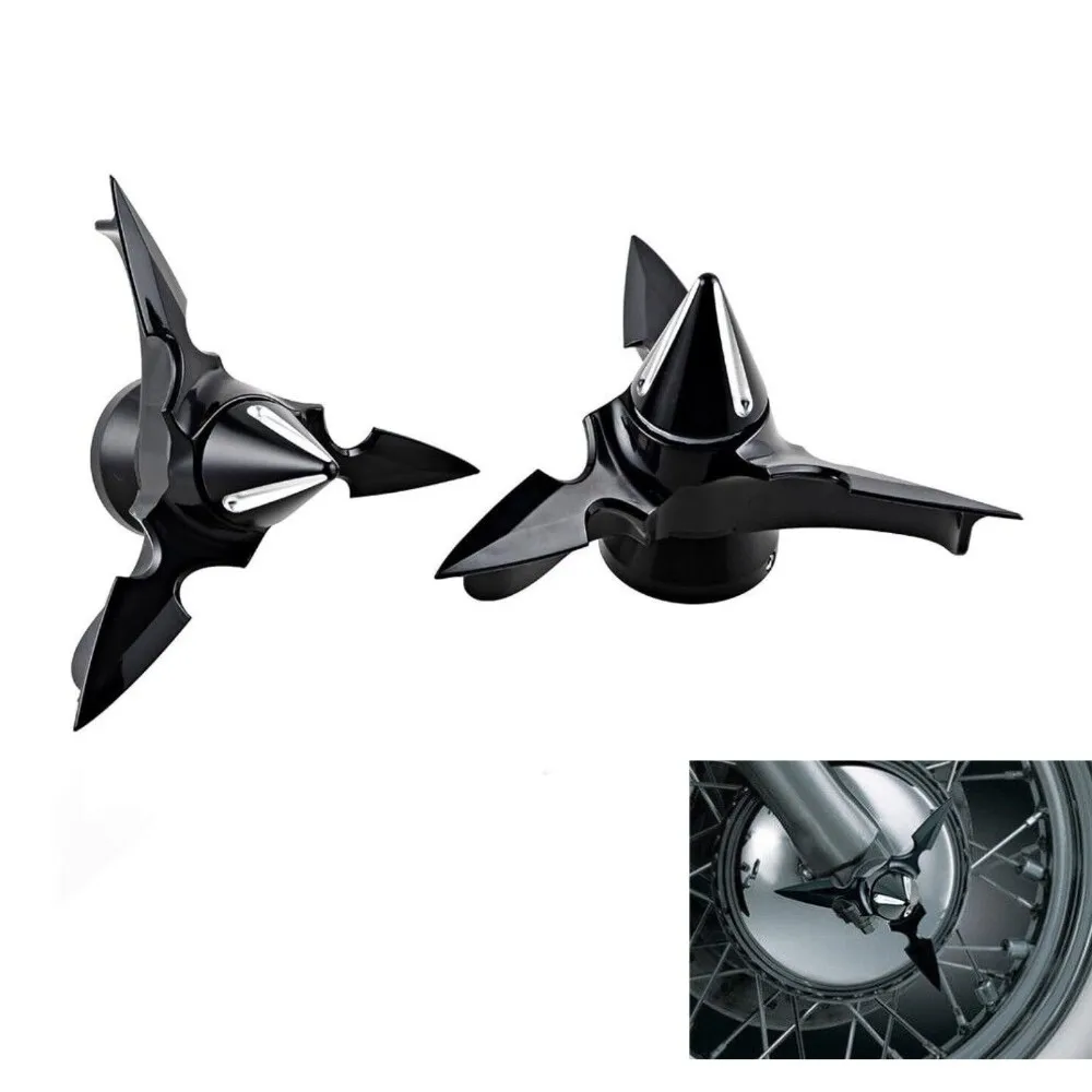 Motorcycle Front Axle Cap Spiral Solid Screw Nut Cover Blade Spun For Harley Dyna Softail Touring Glide Sportster XL VRSC V-Rod